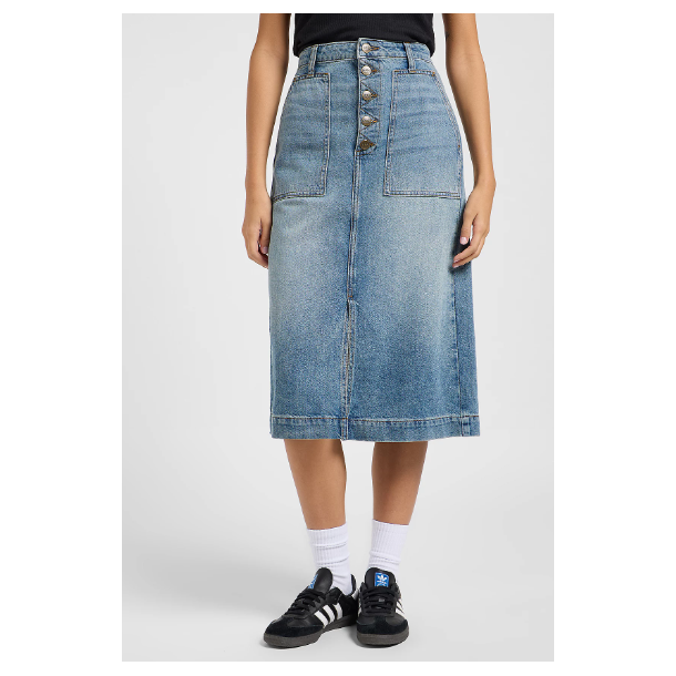LEE NEDERDEL PATCH MIDI SKIRT 