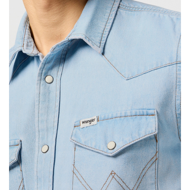 WRANGLER SKJORTE COWBOYSKJORTE  KORT �RME.  