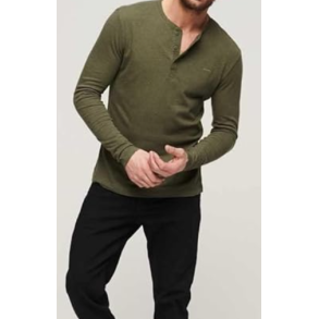 SUPERDRY VIINTAGE LOGO EMB LONG SLEVE HENLEY MARL