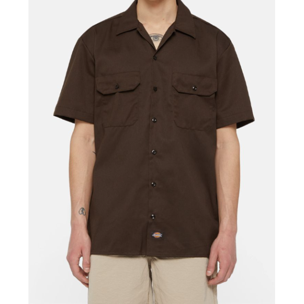 DICKIES WORK SHIRT SS REC DARK BROWN
