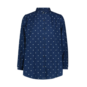 LEE SKJORTE SHIRRED BLOUSE DOTTED INDIGO
