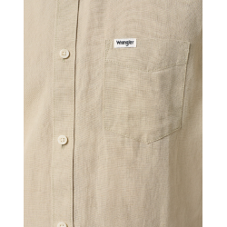 WRANGLER SKJORTE KORT RME  LYS BEIGE (HR/BOMULD)
