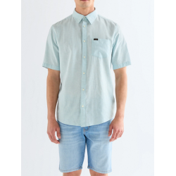 WRANGLER SKJORTE KORT �RME  LYSEBL� (H�R/BOMULD)