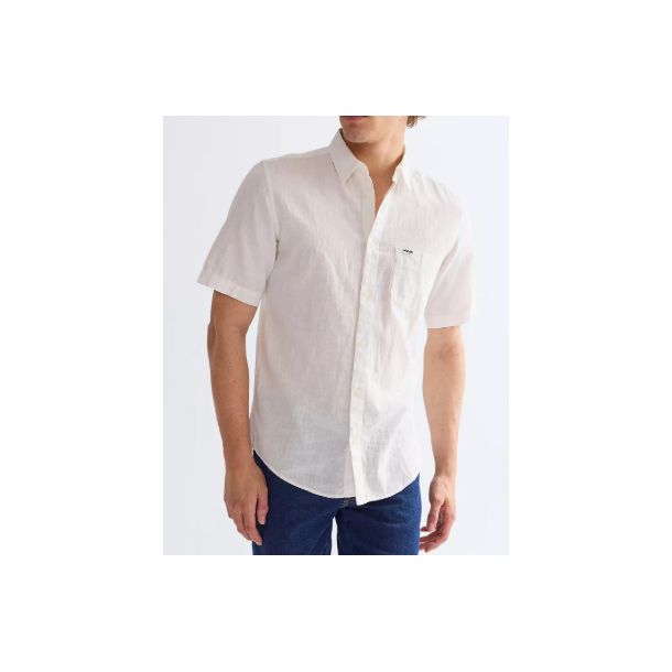 WRANGLER SKJORTE KORT �RME  HVID (H�R/BOMULD)