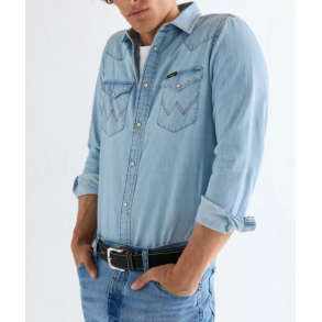 WRANGLER COWBOYSKJORTE  LYSEBL�