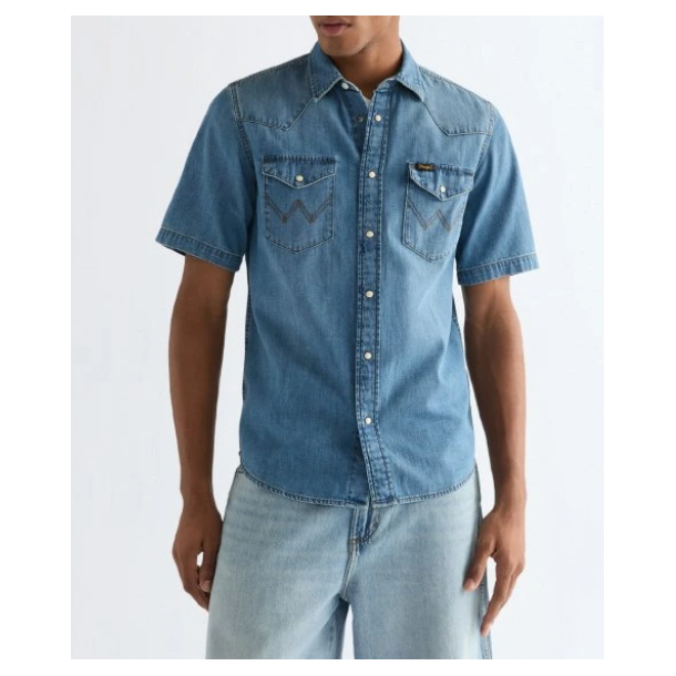WRANGLER SKJORTE COWBOYSKJORTE  KORT �RME.  