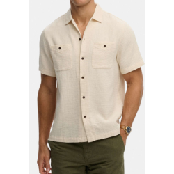 SUPERDRY SKJORTE KORT �RME BEIGE