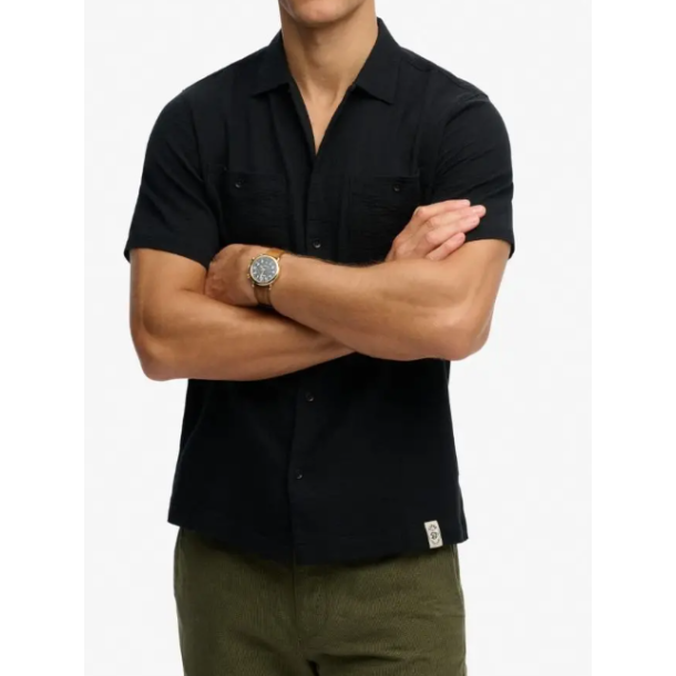 SUPERDRY SKJORTE KORT �RME SORT