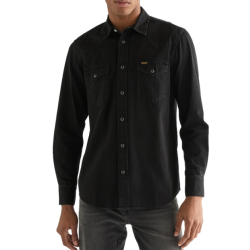 WRANGLER COWBOYSKJORTE SORT
