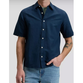 LEE SKJORTE LANG �RME  NAVY (H�R/BOMULD)