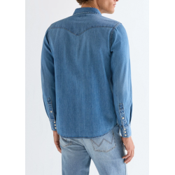 WRANGLER COWBOYSKJORTE (MID LIGHT WASH)