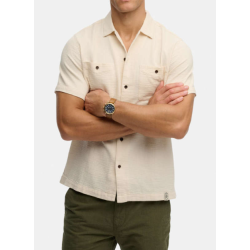 SUPERDRY SKJORTE KORT �RME BEIGE