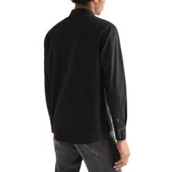 WRANGLER COWBOYSKJORTE SORT