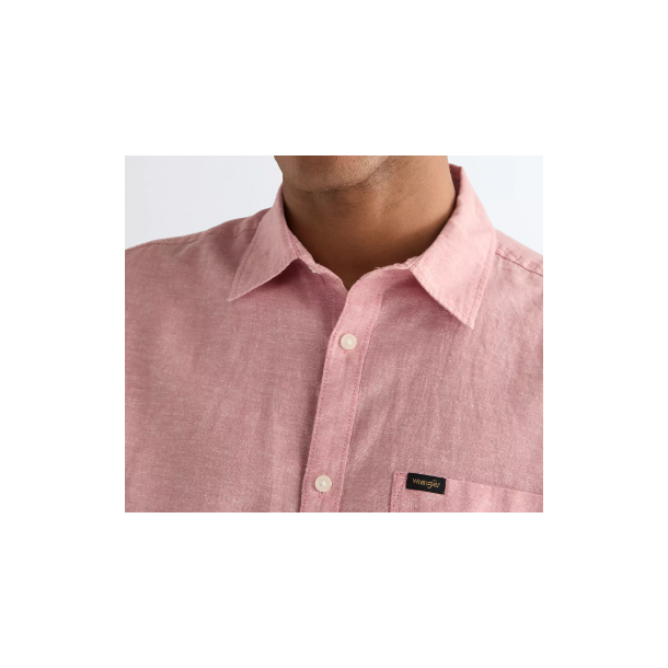 WRANGLER SKJORTE KORT �RME  DUSTY ROSE (H�R/BOMULD)