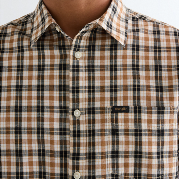 WRANGLER SKJORTE KORT �RME  