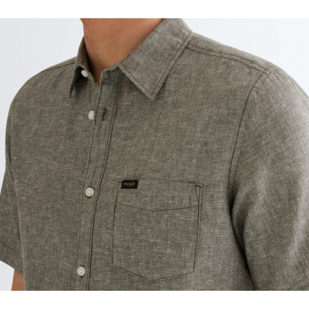 WRANGLER SKJORTE KORT �RME  DEEP DEPTHS (H�R/BOMULD)