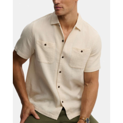 SUPERDRY SKJORTE KORT �RME BEIGE