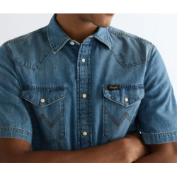WRANGLER SKJORTE COWBOYSKJORTE  KORT �RME.  