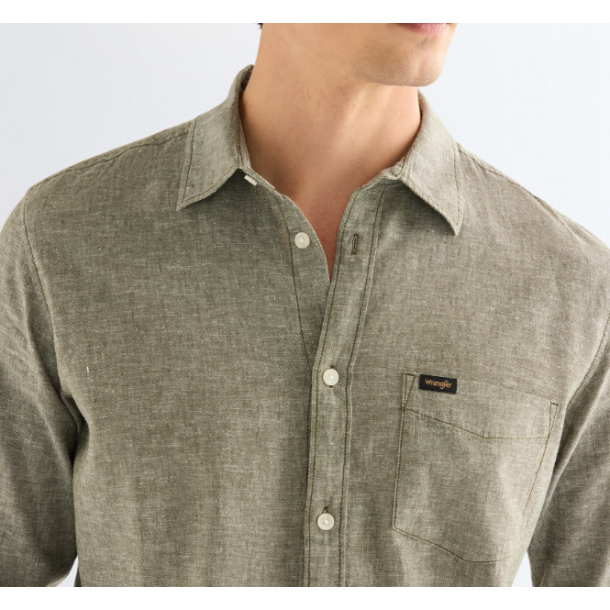 WRANGLER SKJORTE LANG �RMET (BOMULD/H�R) 