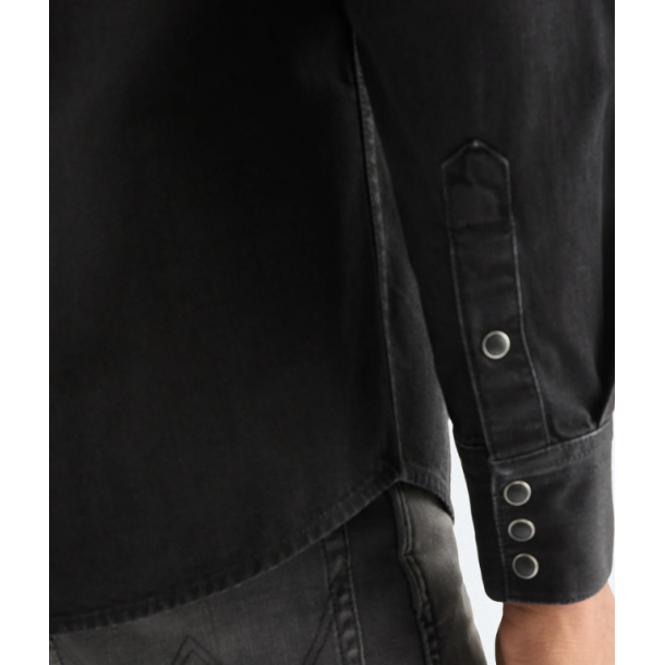 WRANGLER COWBOYSKJORTE SORT