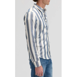 LEE SKJORTE LANG �RME  BL�/HVID STRIB (H�R/BOMULD)