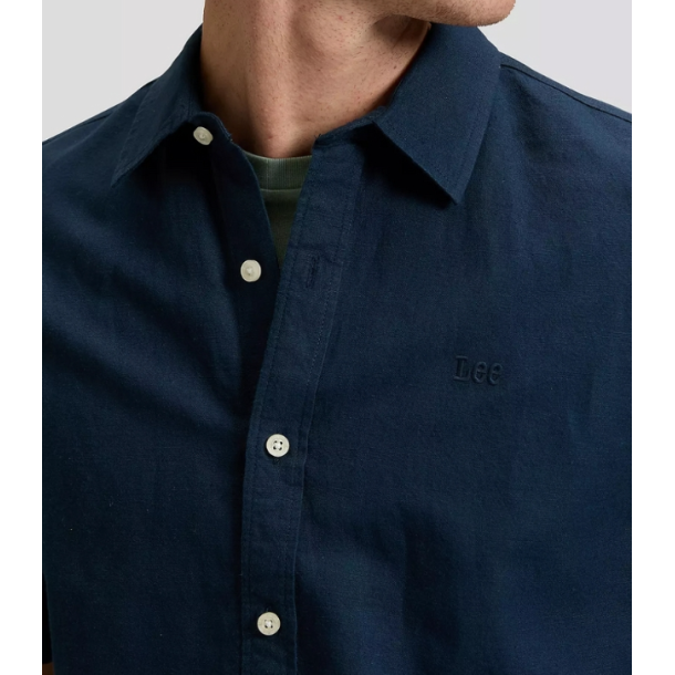 LEE SKJORTE LANG �RME  NAVY (H�R/BOMULD)