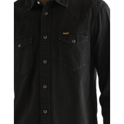 WRANGLER COWBOYSKJORTE SORT