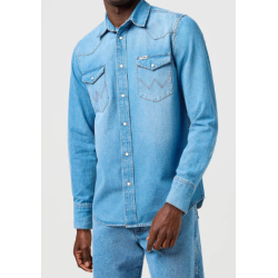 WRANGLER COWBOYSKJORTE  LYSEBL