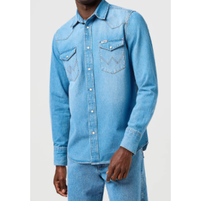 WRANGLER COWBOYSKJORTE  LYSEBL