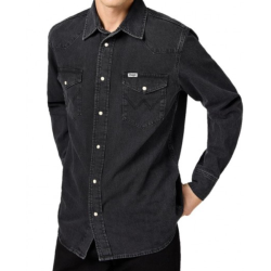 WRANGLER COWBOYSKJORTE (SORT) (F STR.)