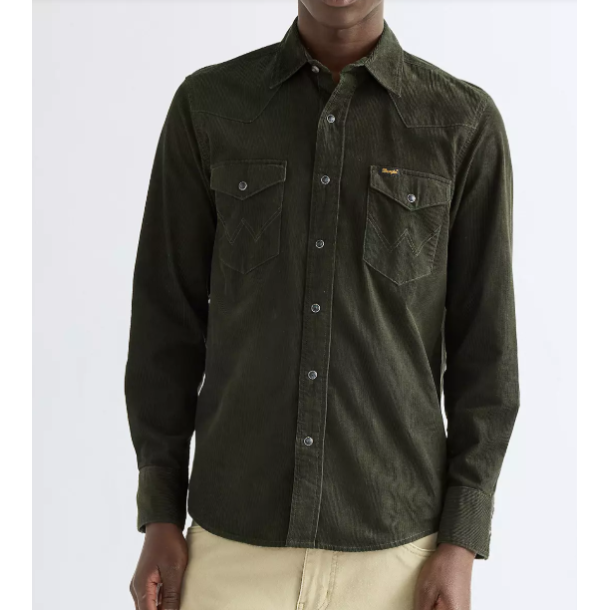 WRANGLER SKJORTE GR�N  (FL�JL)