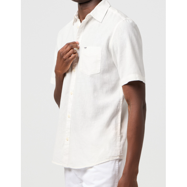  WRANGLER SKJORTE KORT RME  HVID  (HR/BOMULD)