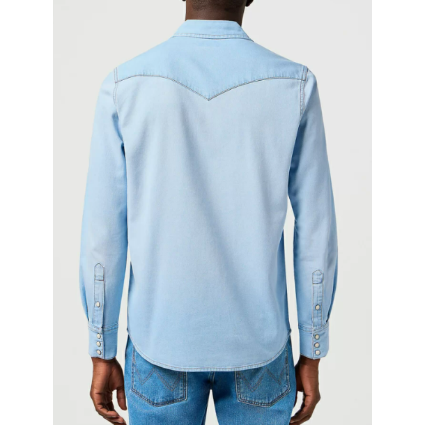 WRANGLER COWBOYSKJORTE  LYSE BL  (F STR.)
