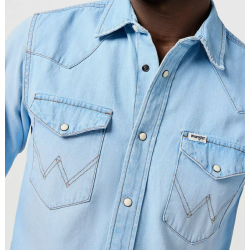 WRANGLER COWBOYSKJORTE  LYSE BL  (F STR.)