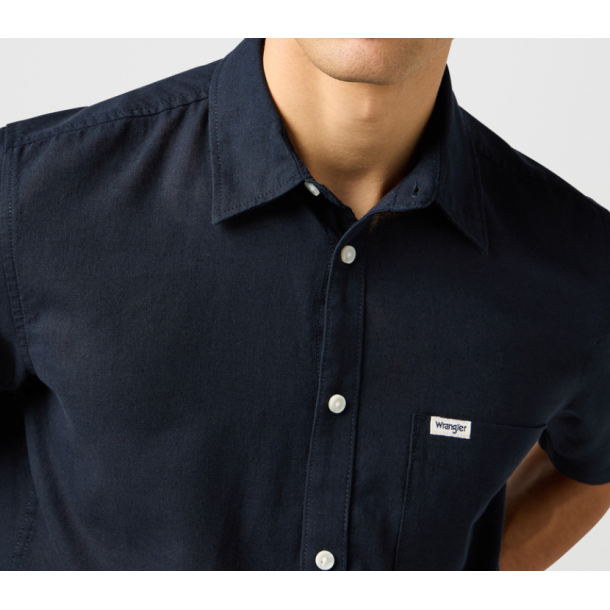 WRANGLER SKJORTE KORT RME  SORT (HR/BOMULD)
