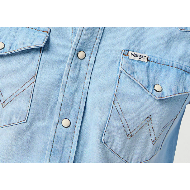 WRANGLER COWBOYSKJORTE  LYSE BL  (F STR.)