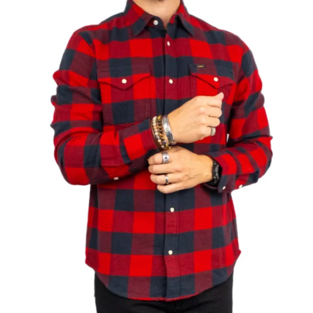 LEE SKJORTE LANG �RME  R�D
