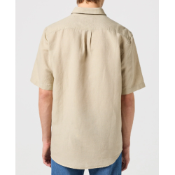 WRANGLER SKJORTE KORT RME  LYS BEIGE (HR/BOMULD)